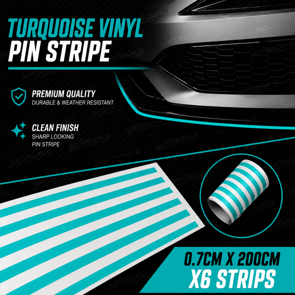 HIGH QUALITY Pinstripe Vinyl ‘Turquoise’