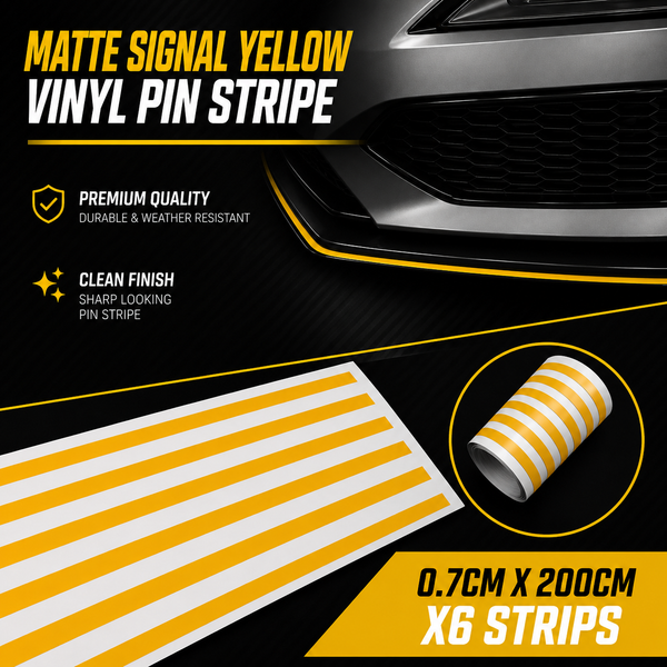 HIGH QUALITY Pinstripe Vinyl ‘Matte Signal Yellow’