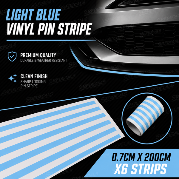 HIGH QUALITY Pinstripe Vinyl ‘Light Blue’
