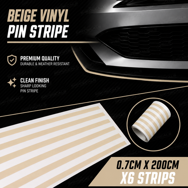 HIGH QUALITY Pinstripe Vinyl ‘Beige’